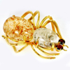 White Quartz Spider Brooch Fashion Nickel Eye Red Garnet 156.69 Ct. Natural Gem