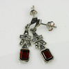 3.67 G. Natural Alluring Orangish Red Spessartine 925 Silver Earrings