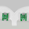 6.04 G. Natural Gemstone Green Emerald Real 925 Sterling Silver Jewelry Earrings