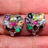 925 Sterling Silver Earrings Jewelry with Mixed Natural Gemstone 4.90 G.