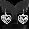 5.15 Gram. Real 925 Sterling Silver Fine Jewelry Earrings Heart Design Beautiful