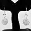 2.78 G. Good Real 925 Sterling Silver Jewelry Earrings Modern Design rattan Ball