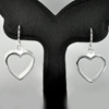 Good 5.45 G. Heart Shape Real 925 Sterling Silver Jewelry Earrings