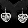 Alluring 5.08 G. Heart / Flower Natural 925 Sterling Silver Jewelry Earrings