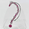 15.00 G. Natural Ruby Real 925 Sterling Silver Jewelry Clip Earring Unilateral