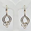 3.22 G. Real 70 Sterling Silver Rose Gold Plated Dangle Earrings Graceful