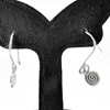1.71 G. Attractive 70 Sterling Silver Jewelry Earrings Small Coil