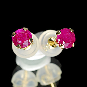 Christmas Gift Ruby 10 K Solid Gold Jewelry Earring