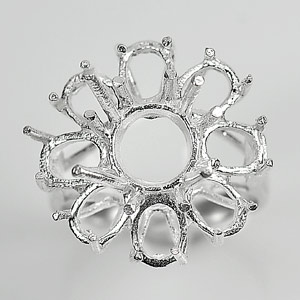 Wholesale 5 Pcs / $58.96 Semi Mount 925 Sterling Silver Jewelry Ring