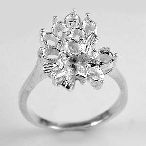 Wholesale 5 Pcs / $49.16 Sterling Silver 925 Semi Mount Jewelry Ring