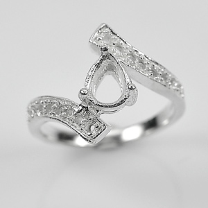 Wholesale 5 Pcs / $43.56 Semi Mount 925 Sterling Silver Jewelry Ring