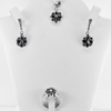 12.00 G. Silver Jewelry Set Ring Pendent Earrings Nautral Blue Sapphire