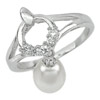 3.45 G. Ravishing Natural White Pearl Jewelry Sterling Silver Ring Size 10.5