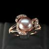 3.72 G. New Natural Purplish Pink Pearl Rose Gold Plated Silver Ring Size 10.5