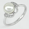 3.53 G. Nice Natural White Pearl Real 925 Sterling Silver Ring Size 9