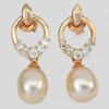 4.54 G. Ravishing Jewelry Copper Silver Purplish Orange Pearl Earrings