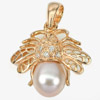 Real 925 Sterling Silver Rose Gold Pendant Natural Pink Pearl 2.86 G. Unheated