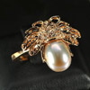 3.55 G. Attractive Jewelry Rose Gold Silver Ring Natural Pearl