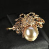 3.70 G. Attractive Jewelry Copper Silver Purplish Orange Pearl Ring Size 10