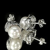 4.50 G. Jewelry Sterling Silver Earrings Natural White Pearl Round Cabochon 4.50 G. Jewelry Sterling Silver Earrings Natural White Pearl Round Cabochon