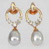 4.18 G. Ravishing Jewelry Copper Silver Purplish Orange Pearl Earrings