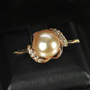 3.23 G. New Natural Purplish Pink Pearl Rose Gold Plated Silver Ring Size 10