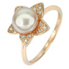 4.06 G. Beautiful Rose Gold Sterling Silver Ring Natural Purplish Pink Pearl