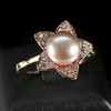 3.94 G.Natural Purplish Pink Pearl Rose Gold Sterling Silver Jewelry Ring Size 9