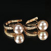 4.63 G. GOOD  Natural Purplish Pink Pearl Rose Gold Plated Silver Earring
