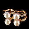 4.46 G. Matey Natural Purplish Pink Pearl Rose Gold Plated Silver Earring