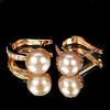 4.62 G. Natural Purplish Pink Pearl Rose Gold Silver Earrings