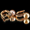 4.67 G. Matey Natural Purplish Pink Pearl Rose Gold Plated Silver Earring