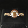 2.91 G. Matey Natural Purplish Pink Pearl Rose Gold Plated Silver Ring Size 8