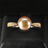 2.99 G. Matey Natural Purplish Pink Pearl Rose Gold Plated Silver Ring Size 9