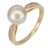 2.90 G. Natural Purplish Pink Pearl Rose Gold Plated Silver Ring Size 10