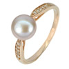 2.98 G. 925 Sterling Silver Rose Gold Plated Ring Size 8 with CZ Natural Pearl