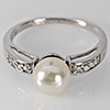 2.86 G. New Design Natural White Pearl Jewelry Sterling Silver Ring Size 10