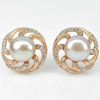 6.27 G. Attractive Natural Pinkish Purple Pearl Rose Gold Plated Silver Earring