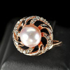 4.54 G. Vivid Natural Purplish Pink Pearl Rose Gold Plated Silver Ring Size 8