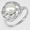 5.08 G. Natural White Pearl Jewelry Sterling Silver Ring Size 9