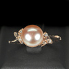 2.91 G. Matey Natural Orangish Pink Pearl Rose Gold Plated Silver Ring Size 9.5