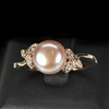 3.02 G. Vivid Natural Orangish Pink Pearl Rose Gold Plated Silver Ring Size 8.5
