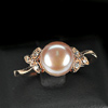 3.19 G. Matey Natural Orangish Pink Pearl Rose Gold Plated Silver Ring Size 10