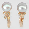 4.87 G. Alluring Natural Pink Pearl Real 925 Sterling Silver Rose Gold Earrings