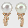 5.12 G. Natural Orangish Pink Pearl Real 925 Silver Rose Gold Plated Earrings