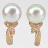 5.04 G. Vivid Natural Orangish Pink Pearl Rose Gold Plated Silver Earring