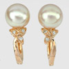 4.95 G. Vivid Natural Orangish Pink Pearl Rose Gold Plated Silver Earring