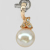 925 Sterling Silver Pendant Jewelry Rose Gold Plated with Natural Pearl and CZ