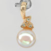 2.04 G. Beautiful Natural Orangish Pink Pearl Rose Gold Plated Silver Pendent