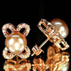 4.81 G. New Design Natural Purplish Pink Pearl Rose Gold Plated Silver Earrings